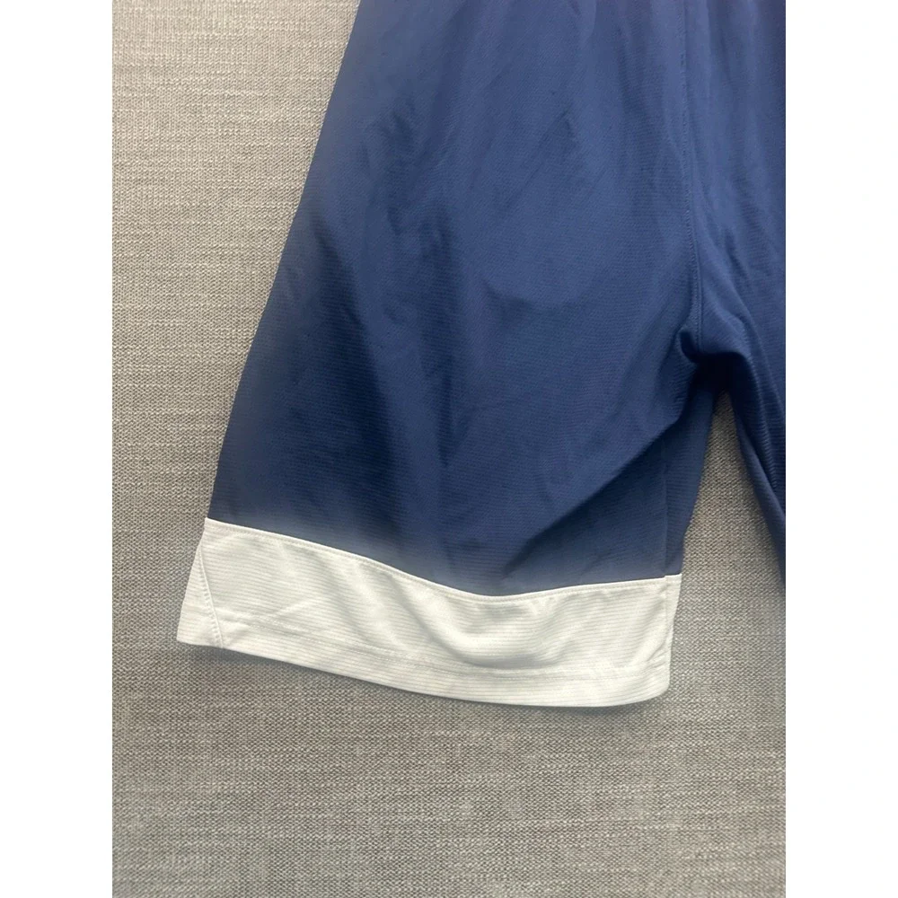 Nike Dri Fit Shorts Mens Large Blue Training Activewear Ankle Slit Swoosh Logo